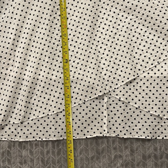 NWT DKNY Midi Faux Wrap Chiffon/crepe Black & White Dress - Picture 9 of 12